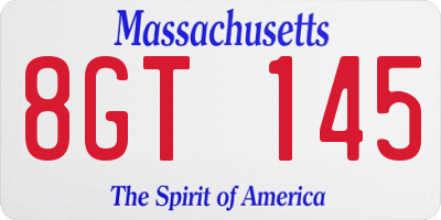 MA license plate 8GT145