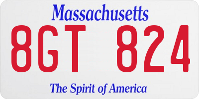 MA license plate 8GT824