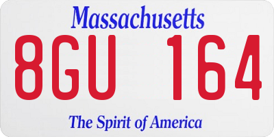 MA license plate 8GU164