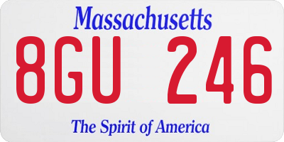 MA license plate 8GU246