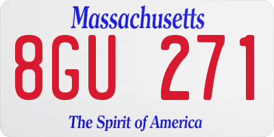 MA license plate 8GU271