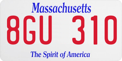 MA license plate 8GU310