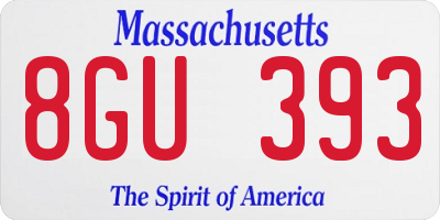MA license plate 8GU393