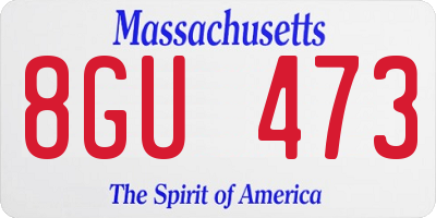 MA license plate 8GU473