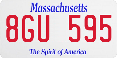 MA license plate 8GU595