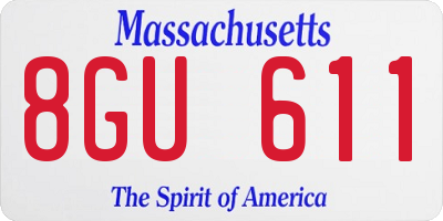 MA license plate 8GU611