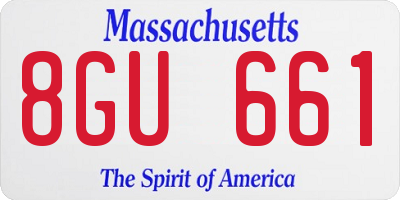 MA license plate 8GU661
