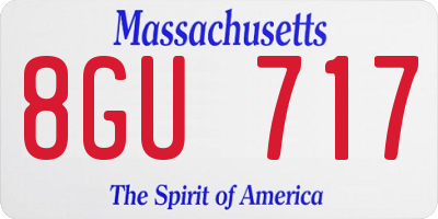 MA license plate 8GU717