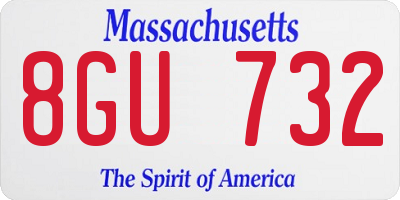 MA license plate 8GU732