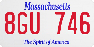 MA license plate 8GU746