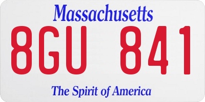 MA license plate 8GU841