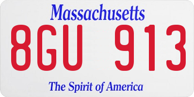 MA license plate 8GU913