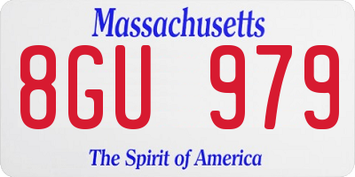 MA license plate 8GU979