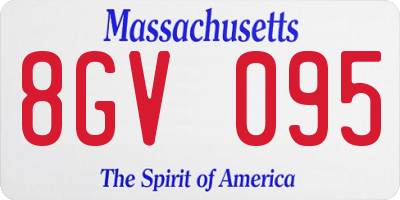 MA license plate 8GV095