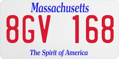 MA license plate 8GV168
