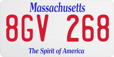 MA license plate 8GV268