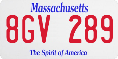 MA license plate 8GV289