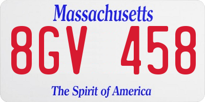 MA license plate 8GV458