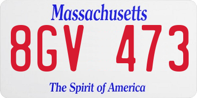 MA license plate 8GV473
