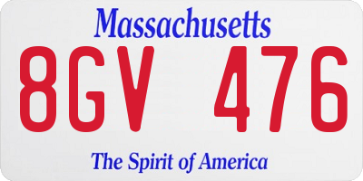 MA license plate 8GV476