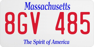 MA license plate 8GV485