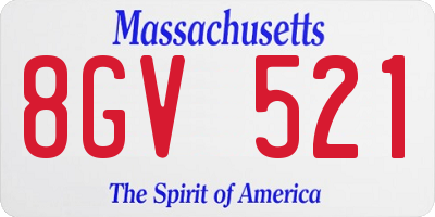 MA license plate 8GV521