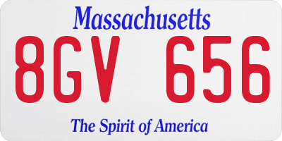 MA license plate 8GV656