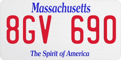 MA license plate 8GV690
