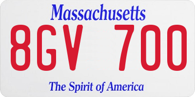 MA license plate 8GV700
