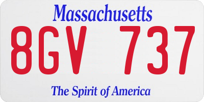 MA license plate 8GV737