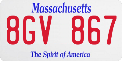 MA license plate 8GV867