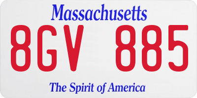 MA license plate 8GV885