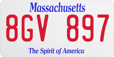 MA license plate 8GV897