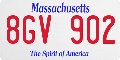 MA license plate 8GV902