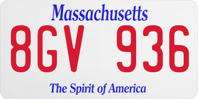 MA license plate 8GV936