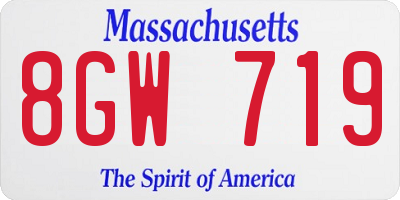 MA license plate 8GW719