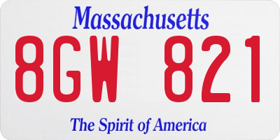 MA license plate 8GW821