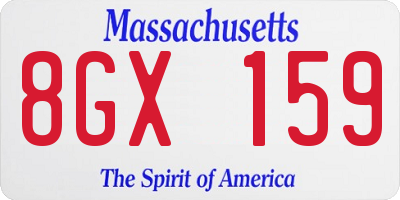 MA license plate 8GX159