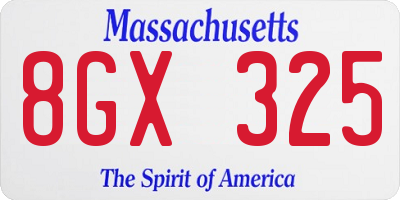 MA license plate 8GX325