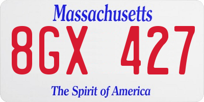 MA license plate 8GX427