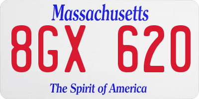 MA license plate 8GX620