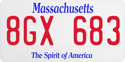 MA license plate 8GX683