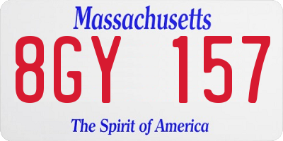 MA license plate 8GY157