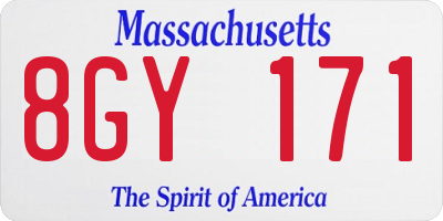 MA license plate 8GY171