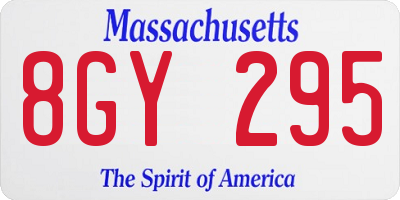 MA license plate 8GY295
