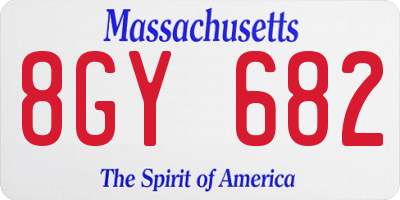 MA license plate 8GY682