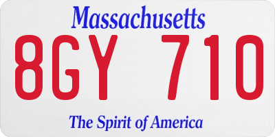 MA license plate 8GY710