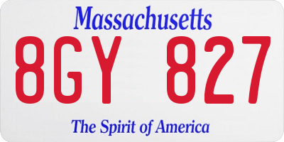 MA license plate 8GY827