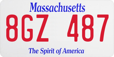 MA license plate 8GZ487
