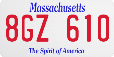 MA license plate 8GZ610